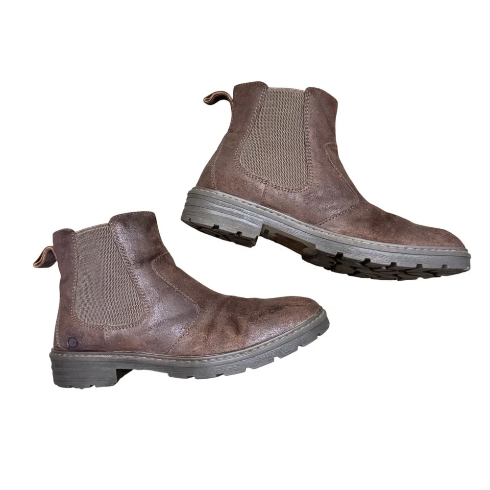 Born Mens Brown Leather Hemlock Chelsea Boots Ankle Booties Size 9.5